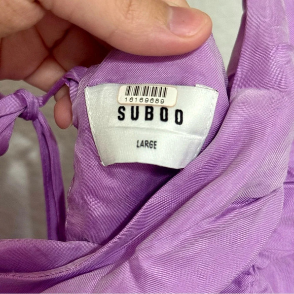 Suboo Purple Slit Cocktail Gala Formal Maxi Dress L - Picture 8 of 10